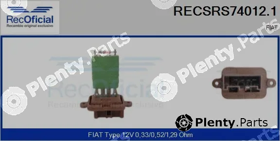 Recoficial RECSRS74012.1 — Resistor, interior blower