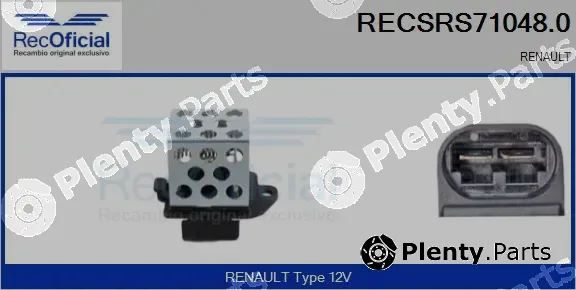 Recoficial RECSRS71048.0 — Series resistor, electric motor (radiator fan)
