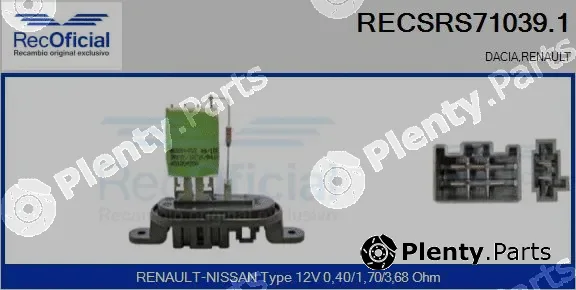 Recoficial RECSRS71039.1 — Resistor, interior blower