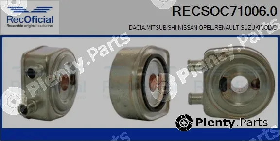 Recoficial RECSOC71006.0 — Oil Cooler, engine oil