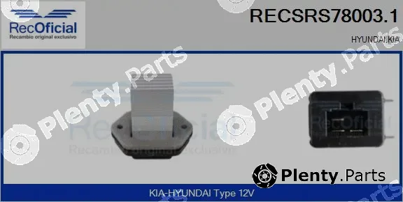 Recoficial RECSRS78003.1 — Resistor, interior blower