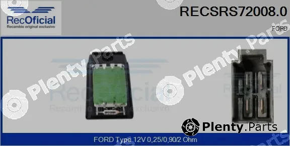 Recoficial RECSRS72008.0 — Resistor, interior blower