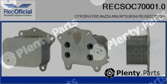 Recoficial RECSOC70001.0 — Oil Cooler, engine oil