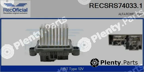 Recoficial RECSRS74033.1 — Resistor, interior blower