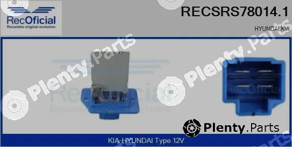 Recoficial RECSRS78014.1 — Resistor, interior blower