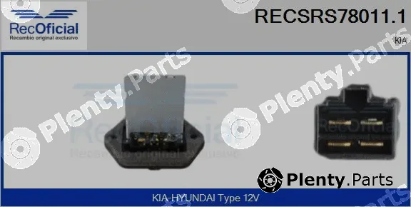 Recoficial RECSRS78011.1 — Resistor, interior blower