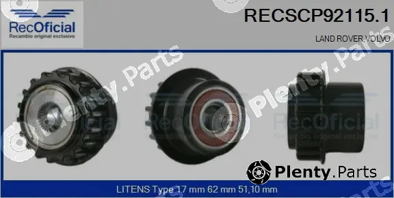 Recoficial RECSCP92115.1 — Belt Pulley, alternator
