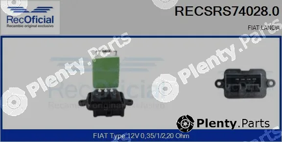 Recoficial RECSRS74028.0 — Resistor, interior blower