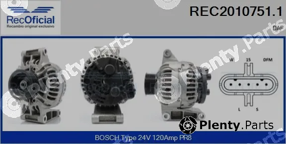 Recoficial REC2010751.1 — Alternator