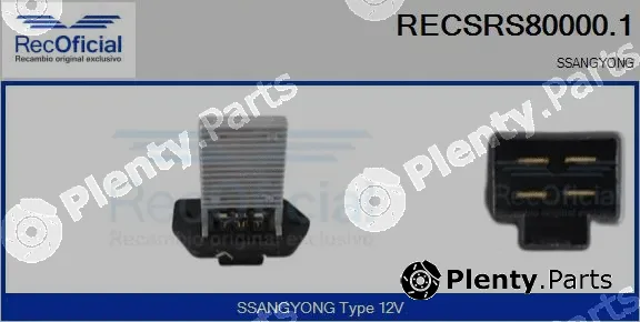 Recoficial RECSRS80000.1 — Resistor, interior blower