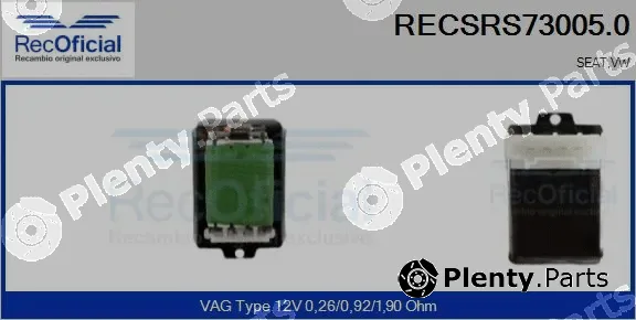 Recoficial RECSRS73005.0 — Resistor, interior blower