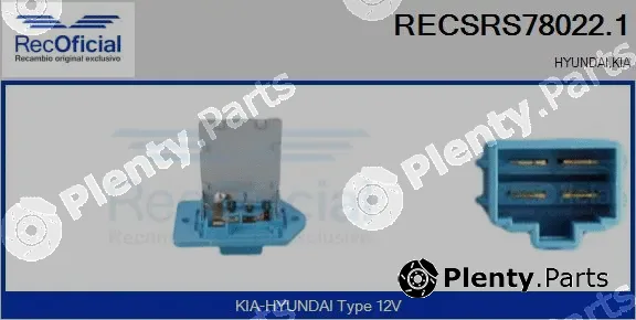 Recoficial RECSRS78022.1 — Resistor, interior blower