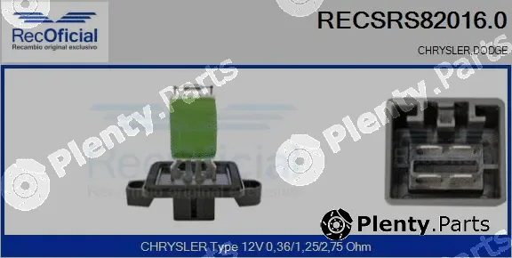 Recoficial RECSRS82016.0 — Resistor, interior blower