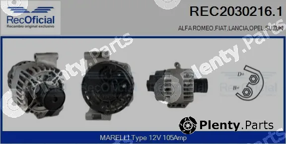 Recoficial REC2030216.1 — Alternator