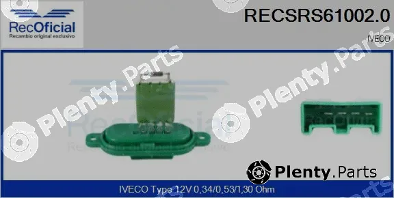 Recoficial RECSRS61002.0 — Resistor, interior blower