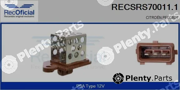 Recoficial RECSRS70011.1 — Series resistor, electric motor (radiator fan)