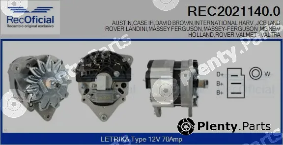 Recoficial REC2021140.0 — Alternator