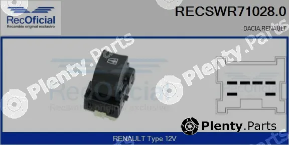 Recoficial RECSWR71028.0 — Switch, window regulator