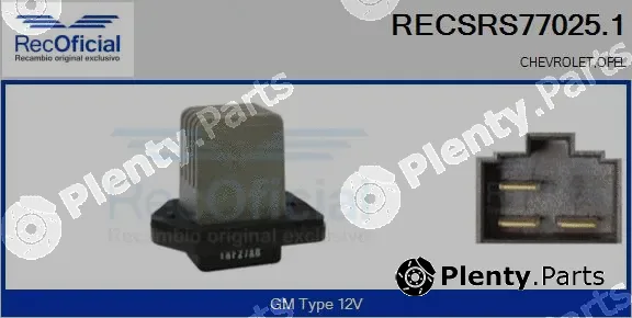 Recoficial RECSRS77025.1 — Resistor, interior blower