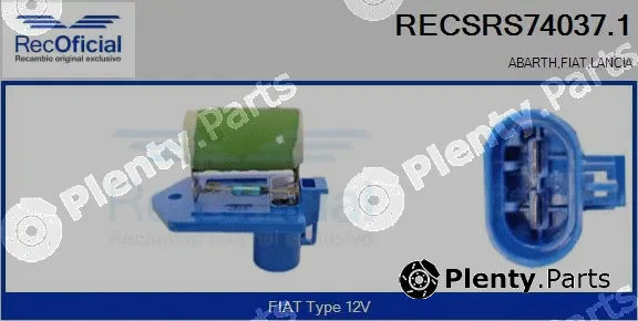 Recoficial RECSRS74037.1 — Series resistor, electric motor (radiator fan)