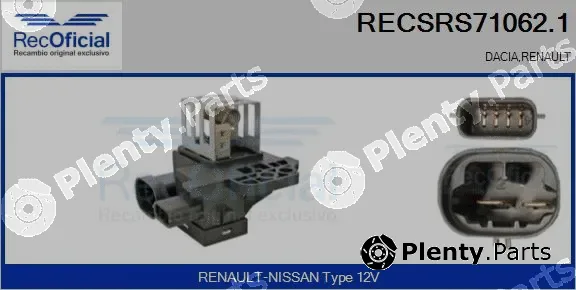 Recoficial RECSRS71062.1 — Series resistor, electric motor (radiator fan)