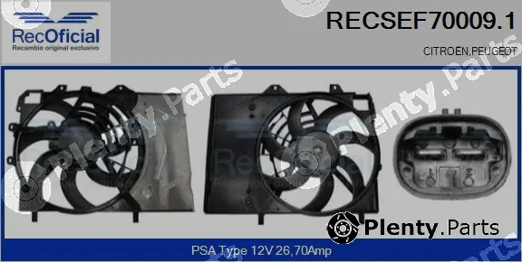 Recoficial RECSEF70009.1 — Electric Motor, radiator fan