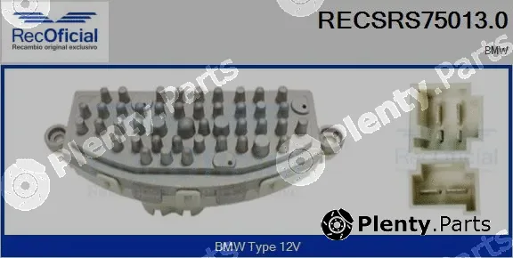 Recoficial RECSRS75013.0 — Resistor, interior blower