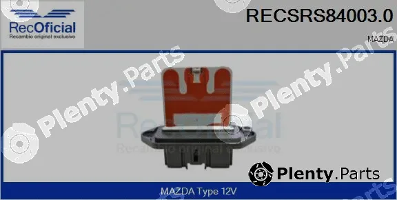 Recoficial RECSRS84003.0 — Resistor, interior blower