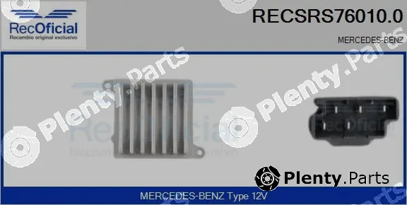 Recoficial RECSRS76010.0 — Resistor, interior blower
