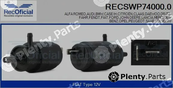 Recoficial RECSWP74000.0 — Washer Fluid Pump, window cleaning