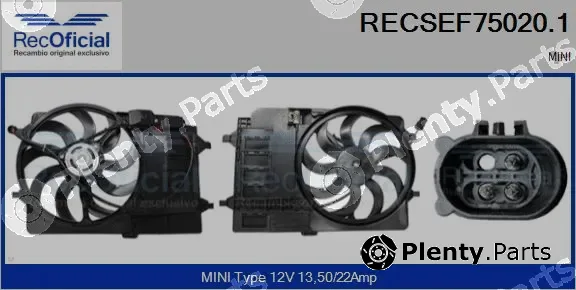 Recoficial RECSEF75020.1 — Electric Motor, radiator fan