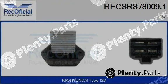 Recoficial RECSRS78009.1 — Resistor, interior blower