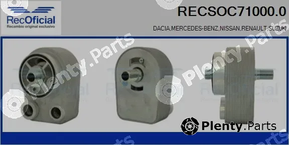 Recoficial RECSOC71000.0 — Oil Cooler, engine oil