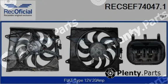 Recoficial RECSEF74047.1 — Electric Motor, radiator fan