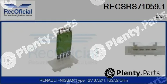 Recoficial RECSRS71059.1 — Resistor, interior blower