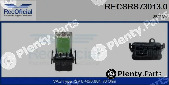 Recoficial RECSRS73013.0 — Resistor, interior blower