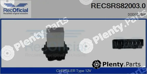 Recoficial RECSRS82003.0 — Resistor, interior blower
