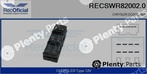 Recoficial RECSWR82002.0 — Switch, window regulator