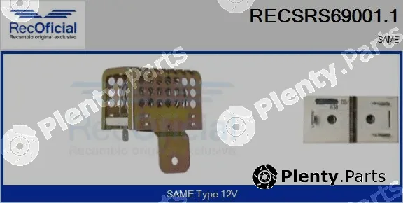 Recoficial RECSRS69001.1 — Resistor, interior blower
