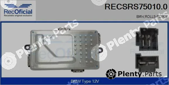 Recoficial RECSRS75010.0 — Resistor, interior blower