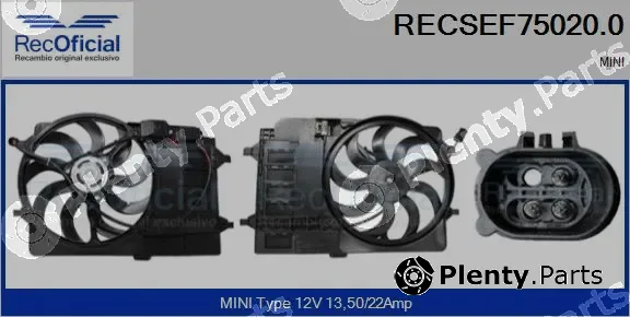 Recoficial RECSEF75020.0 — Electric Motor, radiator fan