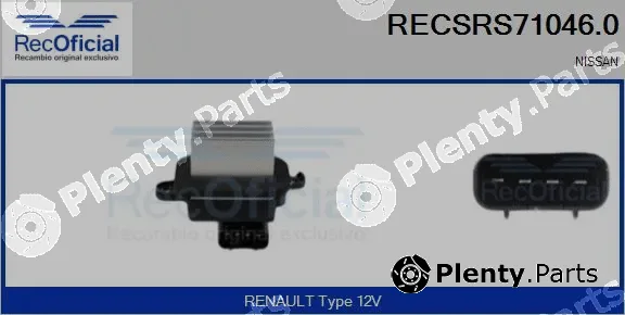 Recoficial RECSRS71046.0 — Resistor, interior blower