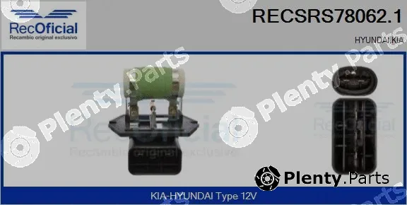 Recoficial RECSRS78062.1 — Series resistor, electric motor (radiator fan)