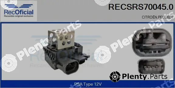Recoficial RECSRS70045.0 — Series resistor, electric motor (radiator fan)