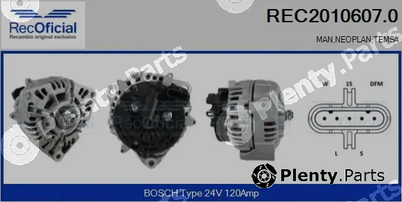 Recoficial REC2010607.0 — Alternator