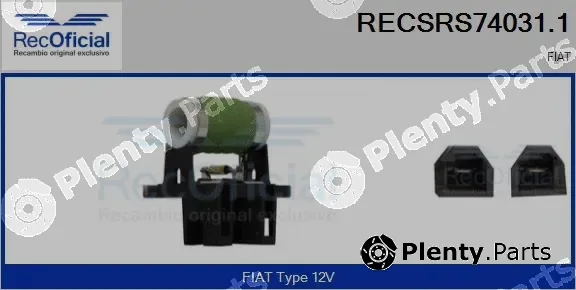 Recoficial RECSRS74031.1 — Series resistor, electric motor (radiator fan)
