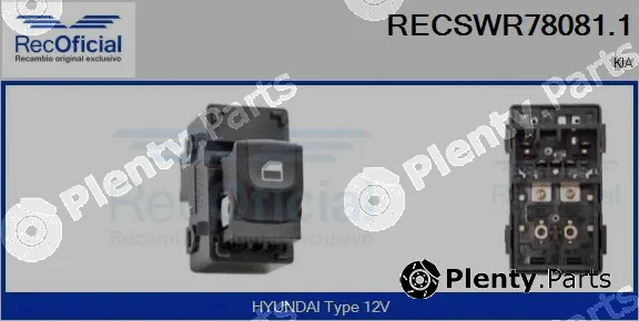 Recoficial RECSWR78081.1 — Switch, window regulator