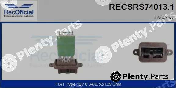 Recoficial RECSRS74013.1 — Resistor, interior blower