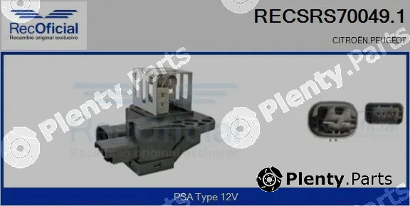 Recoficial RECSRS70049.1 — Series resistor, electric motor (radiator fan)