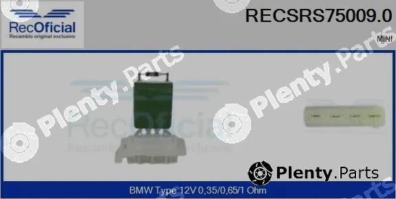 Recoficial RECSRS75009.0 — Resistor, interior blower